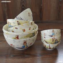 出口英国兔子家用米饭碗 面碗 汤碗 大沙拉碗 骨瓷1个儿童4.5英寸