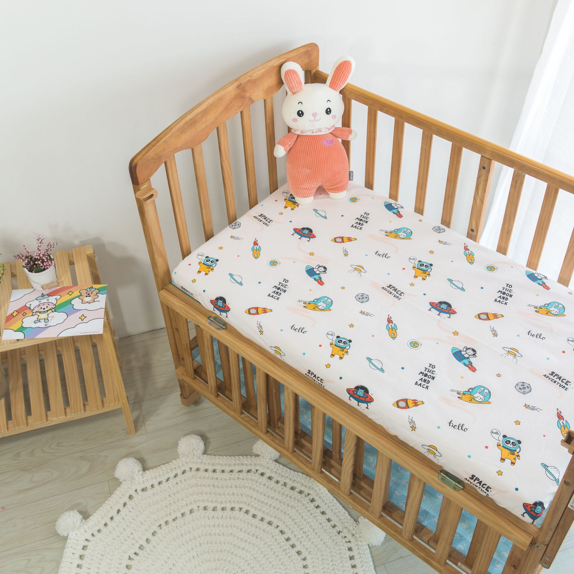 全棉婴儿床床笠宝宝婴儿床单纯棉儿童床罩婴幼儿拼接床垫套