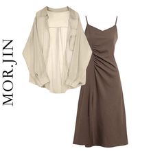 theory icon男士休闲商务套装夏季超薄款弹力冰丝短袖衬衫两件套