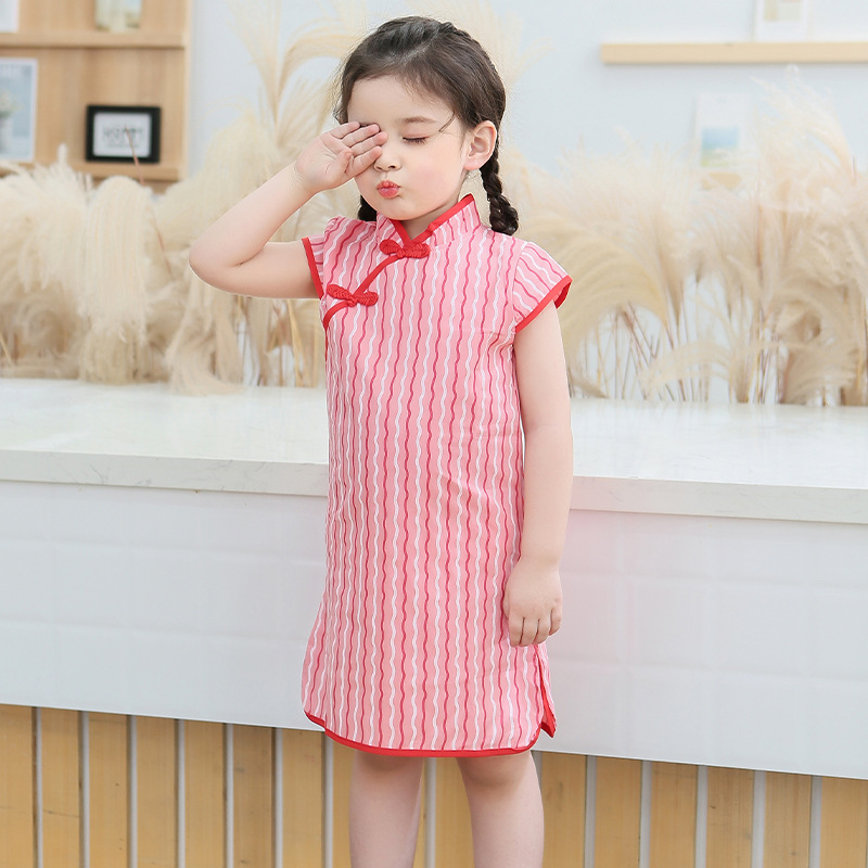 girls cheongsam dress children‘s han chinese costume improve tang suit ethnic children‘s cheongsam children princess dress spring and summer