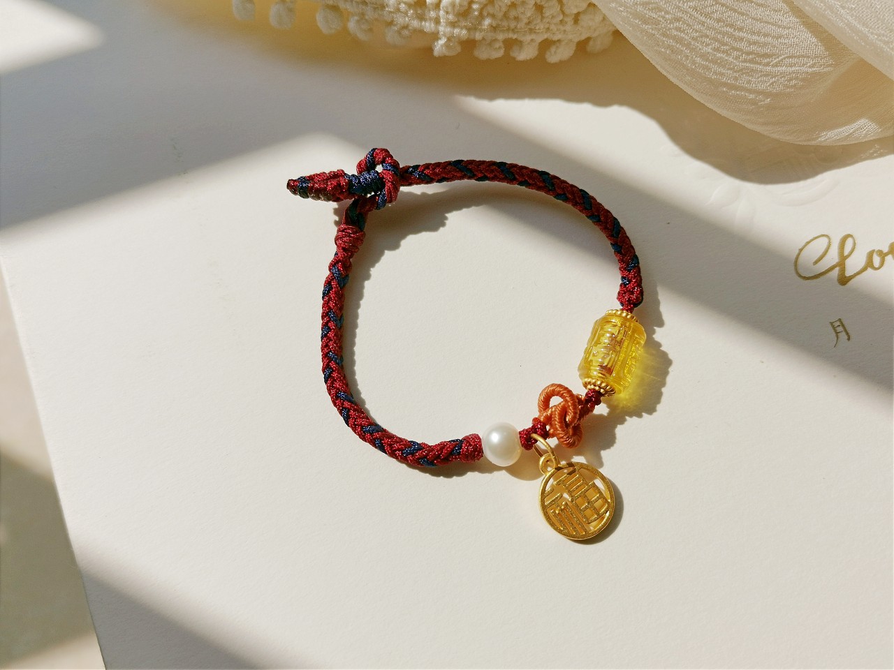 足金999福牌手绳 3d硬金金福牌手链女小福字 24k黄金小清新手绳