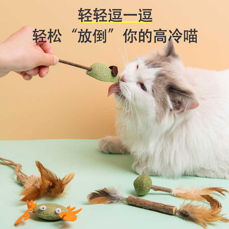 Cat Toy Self-Hi Relieving Stuffy Artifact Polygonum Murata Ball Molar Rod Catnip Cat Teaser Cat Toy Cat Snack