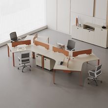 异形创意办公桌简约员工位6人位办公室卡座3人开放式办公桌椅组合