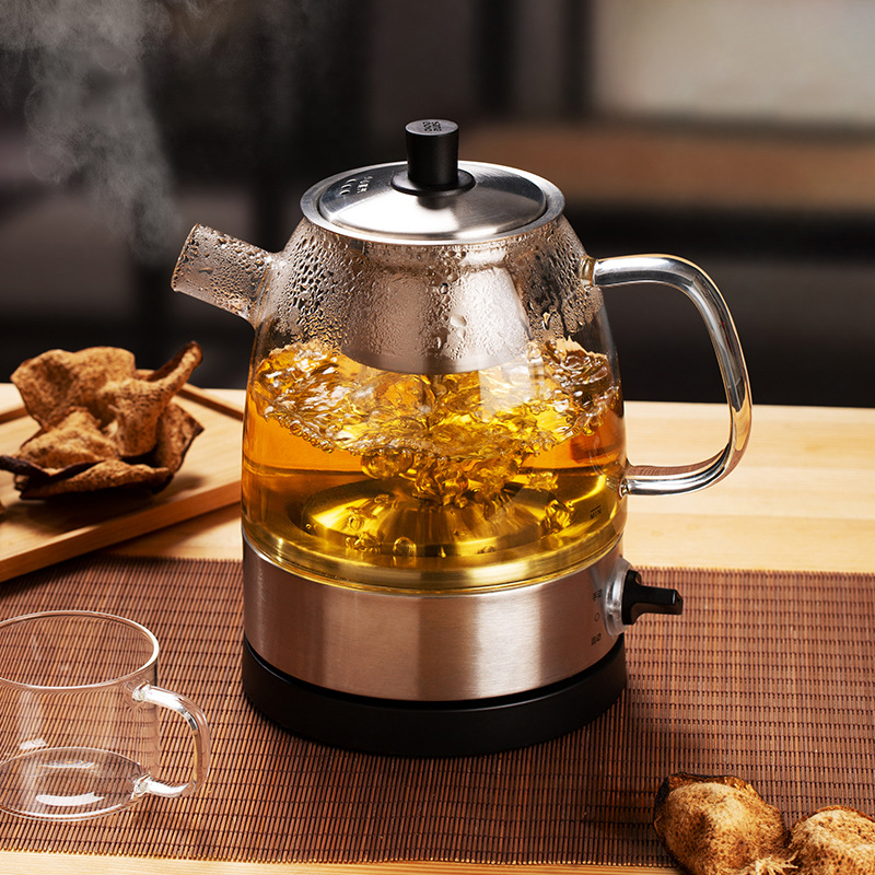 尚明玻璃煮茶器黑茶煮茶壶全自动蒸汽烧水壶电热花茶普洱蒸茶家用