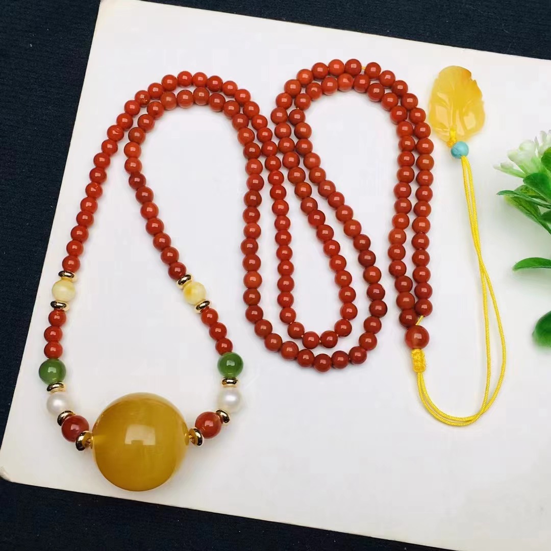 天然蜜蜡手链白花蜜蜡质浓郁手串文玩配饰可塘珠宝产地货源批发