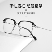 丹阳眼镜新款18109H商务男士眉线框超轻近视眼镜框复古全框眼镜架