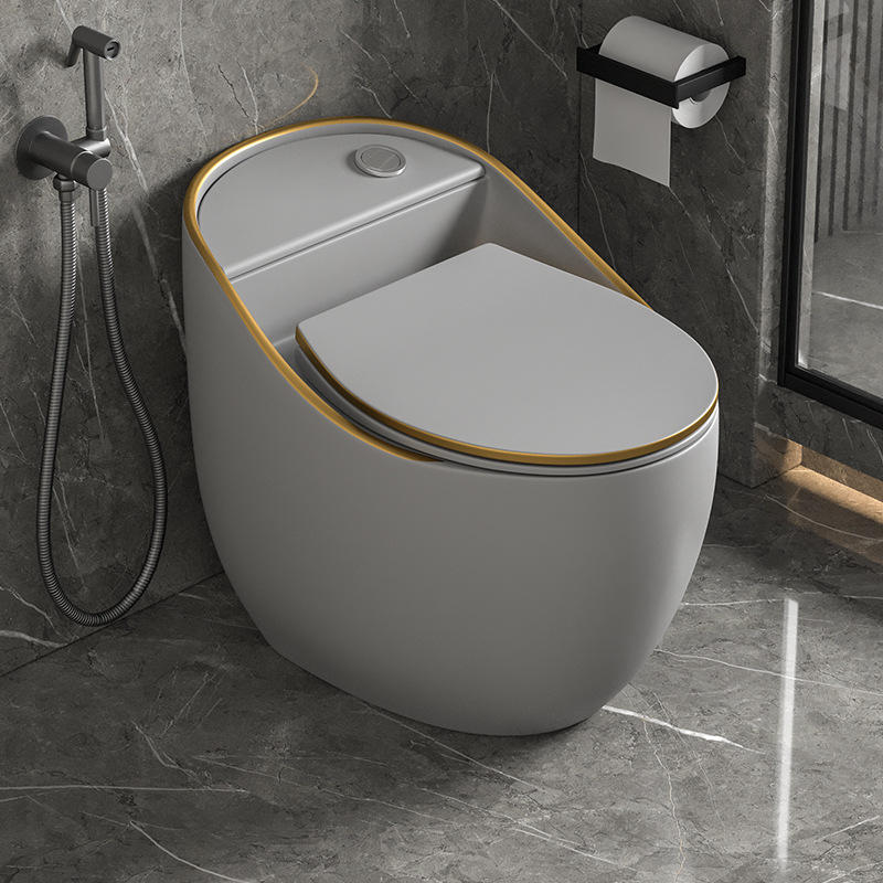 个性创意家用抽水静音马桶彩色小鸡蛋型虹吸式普通小户型坐便器
