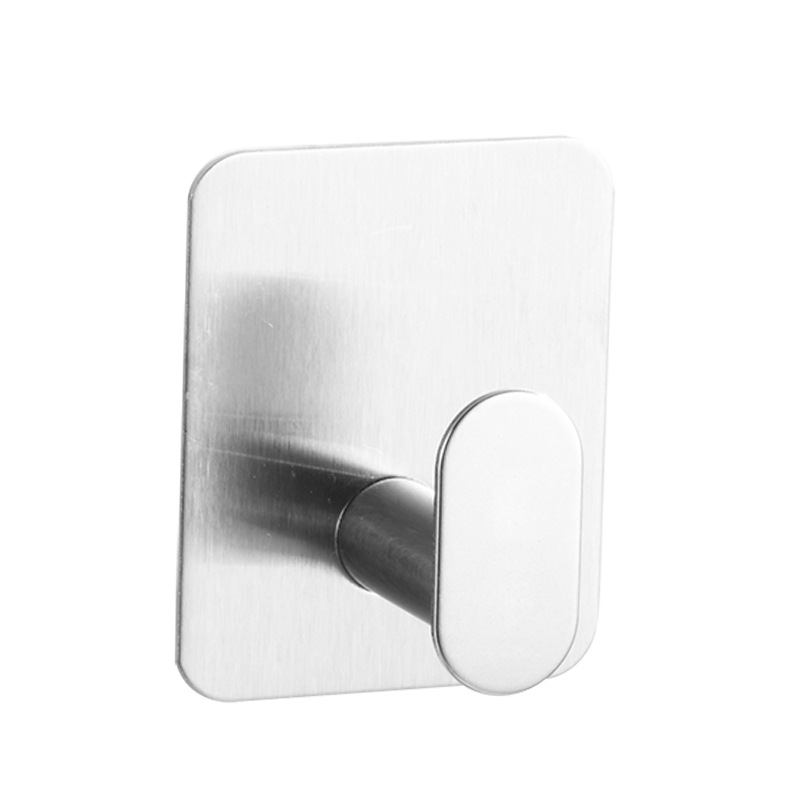 Punch-Free Stainless Steel Hook Bathroom Coat Hook Large Coat Hook Bathroom Strong Sticky Hook Wall Hanging Storage Hook