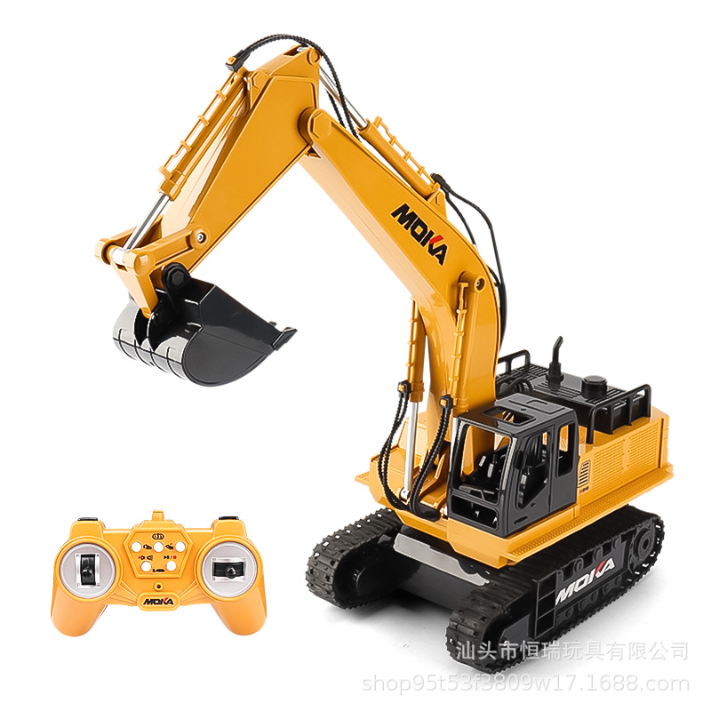 Factory 2.4G Electric Remote Control Excavator Simulation Remote Control Rechargeable Engineering Vehicle Children Model Toy