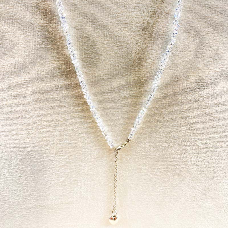 水晶锁骨链串珠波光粼粼项链叠戴项链ins风欧美时尚单品小众时尚