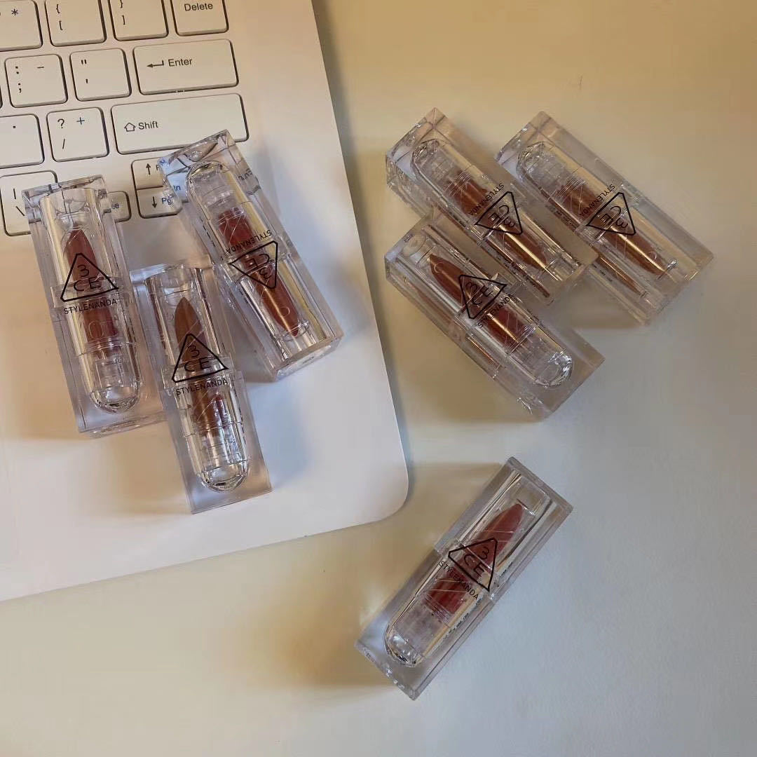 韩国3/ce新品亚克力小冰块透明口红哑光雾面口红唇膏speak to me