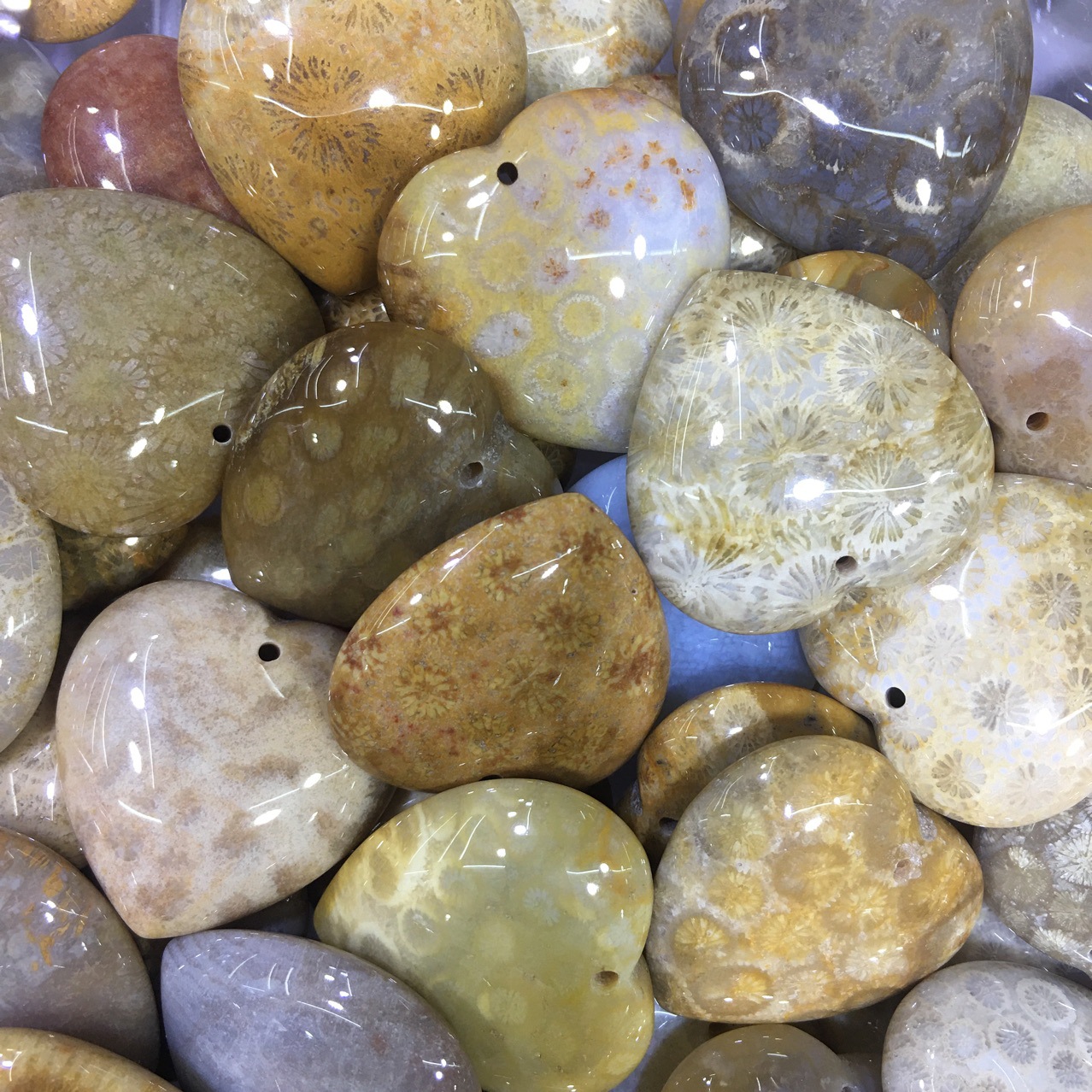 珊瑚玉菊花石大爱心吊坠挂件饰品配件配饰