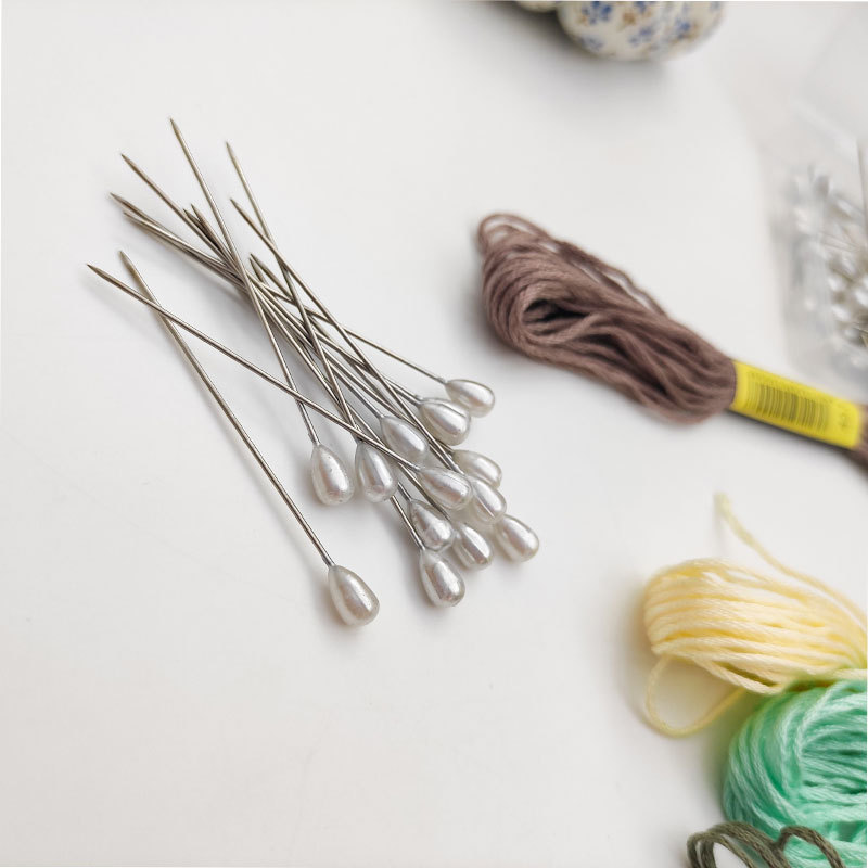 水滴 珠光针 大头针珠针 定位针珍珠大头针 (水滴144只/纸盒装)