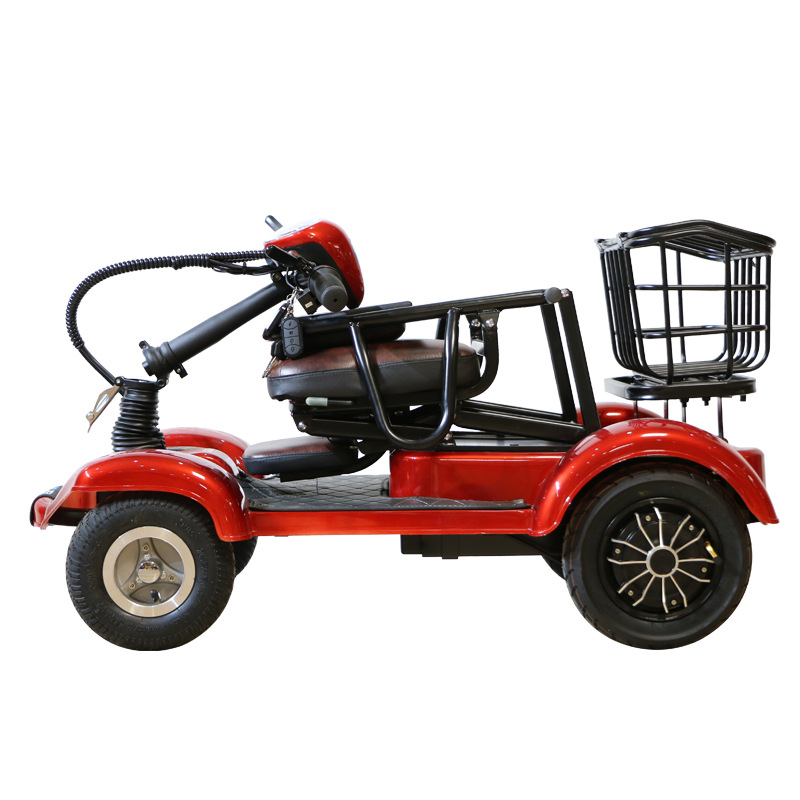 小型电动四轮车老人代步车成人家用残疾人助力电瓶车双人可折叠