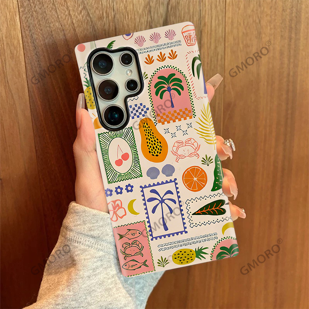 厂家直销菲林二合一保护套三星S22ultra创意插画S23+双层手机壳女