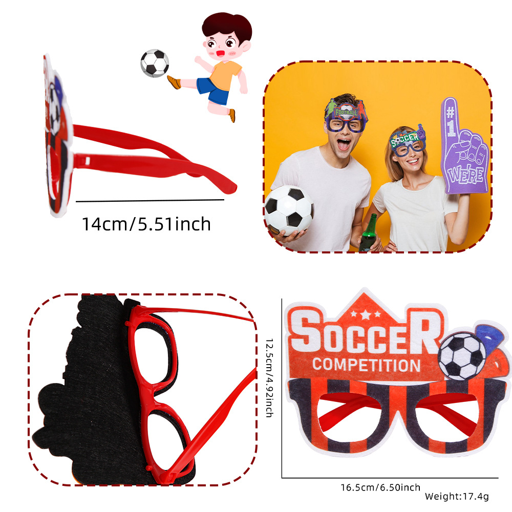 Cross-Border New Arrival Football Glasses Football Theme Party Decoration Photo Props German French League (Ball Game) Fan Supplies