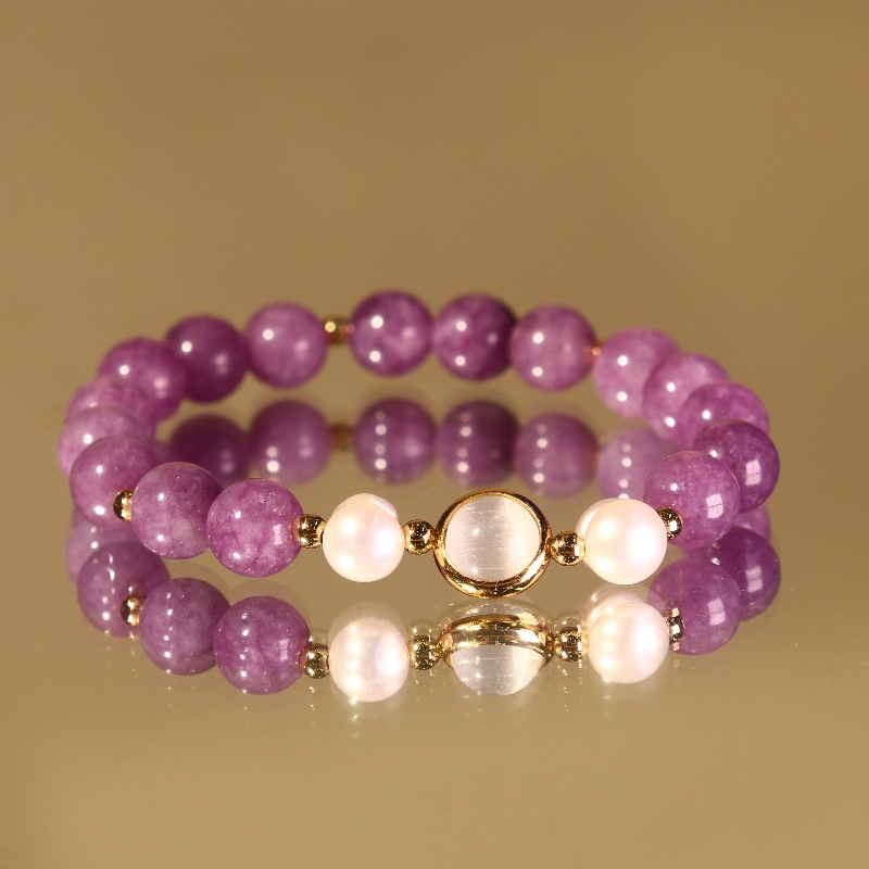 天然紫水晶手链女款天然紫晶转运珠送闺蜜礼物简约百搭紫色手串
