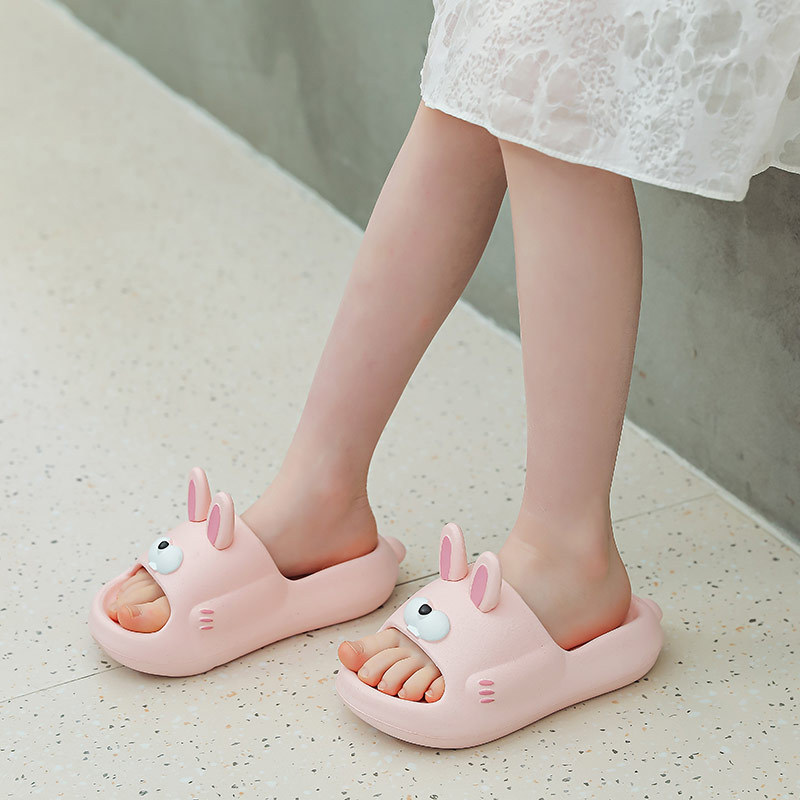 Summer New Children's Slippers Girls' Cute Bunny Indoor Bathroom Non-Slip Eva Outer Wear Parent-Child Sandals