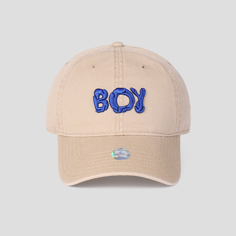 高品质boy字母刺绣纯棉棒球帽男女士情侣款软顶休闲遮阳鸭舌帽潮