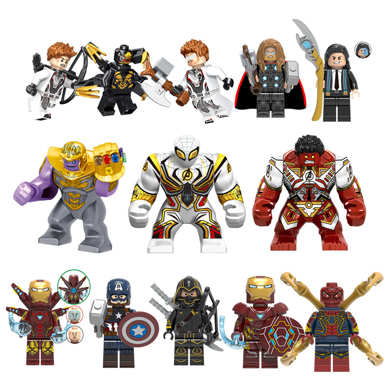 复仇者联盟人仔积木钢铁侠战争机器蜘蛛超级英雄美队黑豹玩具拼装