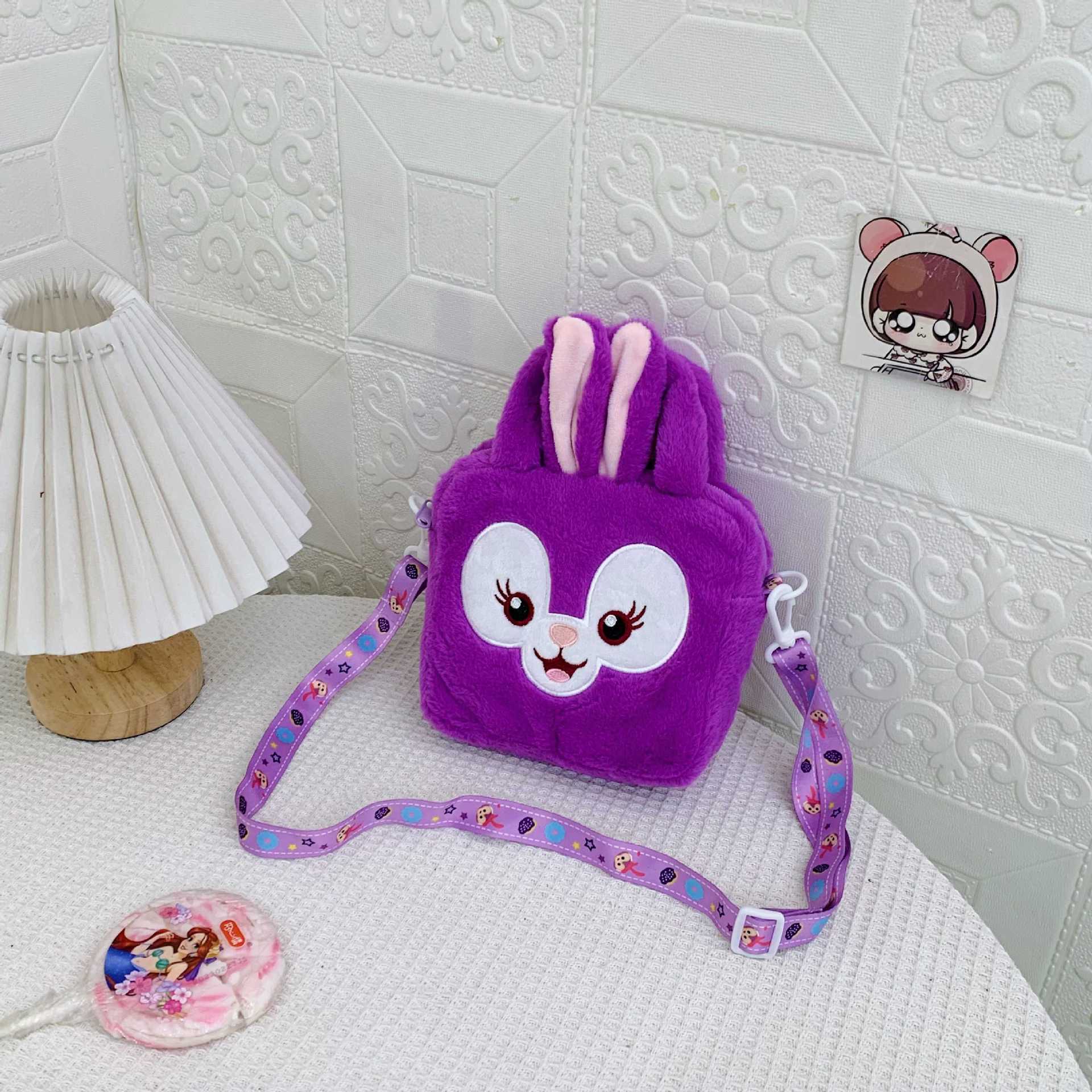 New Cartoon Cute Moetry Baby Plush Crossbody Bag Girl's Crossbody Pouch Western Style Funny Girl Handbag Fashion