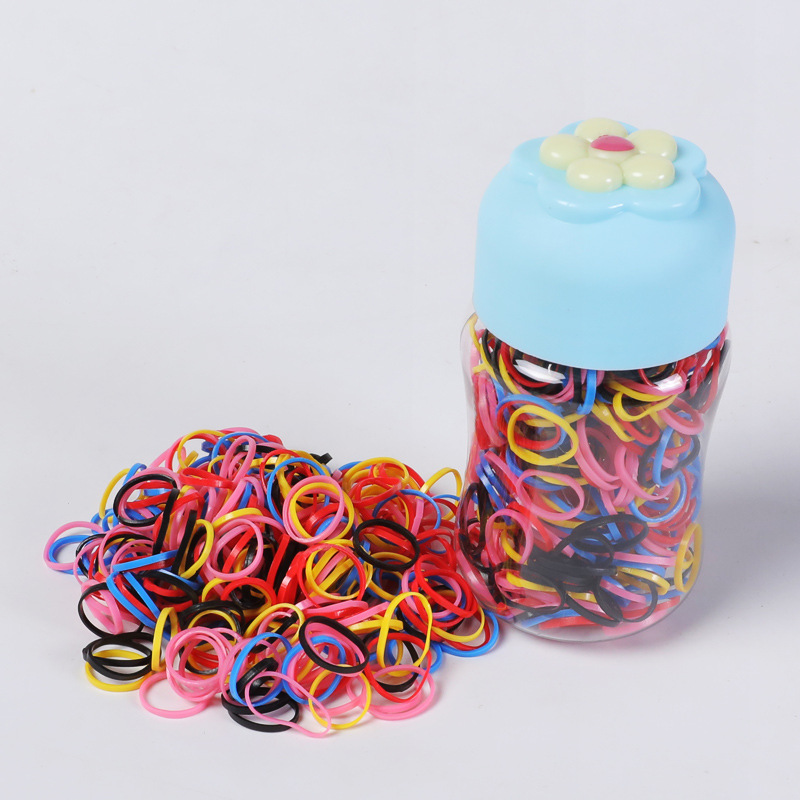 Children's Disposable Rubber Band Hair Tie Rubber Band Black Small Rubber Band Little Girl Hair Band High Elastic Durable Rubber Band