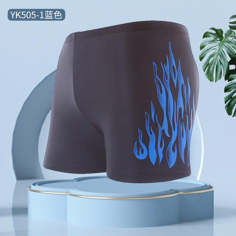 Men's Swimming Trunks Quick-Drying Anti-Embarrassment Adult Fashion Flame plus Size Hot Spring Swimming Shorts Factory Wholesale