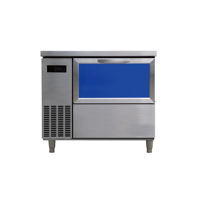 凌晟320公斤蓝光吧台制冰机商用奶茶店酒吧ktv工作台一体制冰机