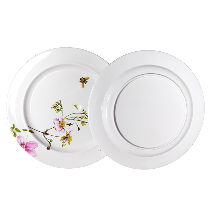 9-Inch Side Plate Imitation Porcelain Melamine Tableware Plate Drop-Resistant Dishwasher Safe Customizable Color Logo