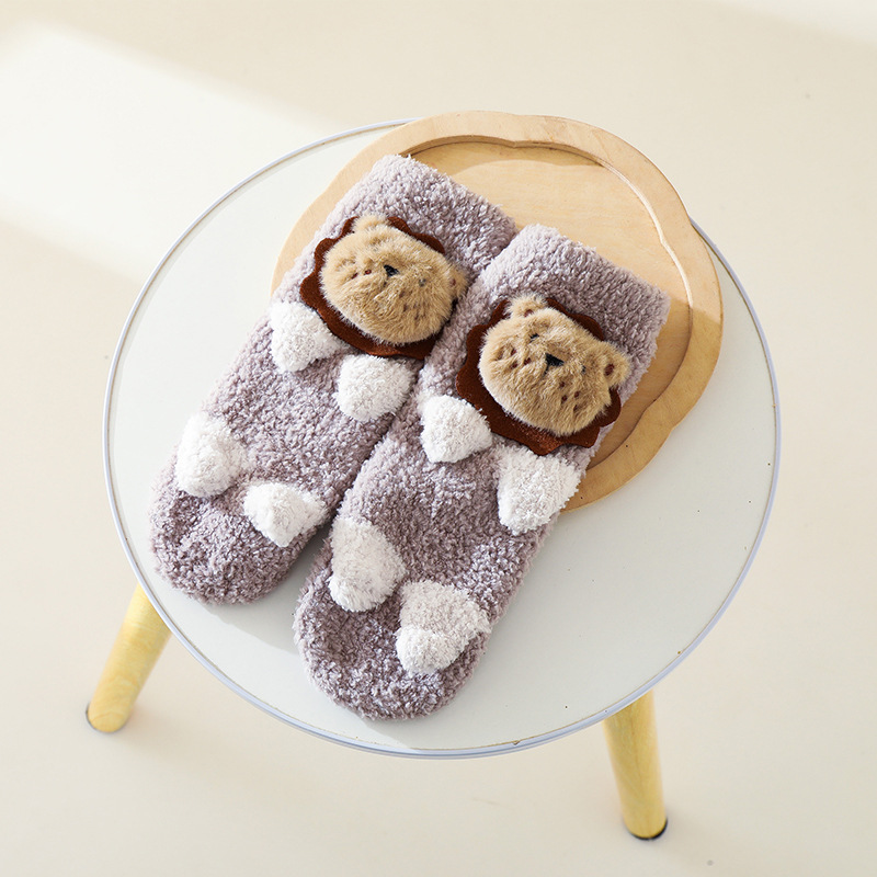 22 Autumn and Winter Fleece-Lined Thickened Baby Socks Long Newborn Class A Baby Non-Slip Home Children's Floor Socks