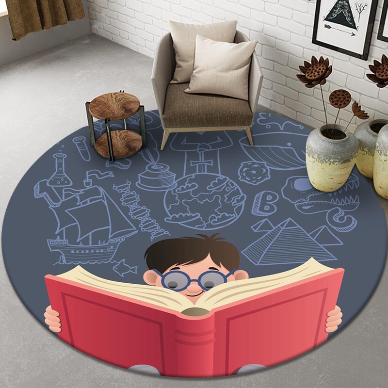 Carpet Cartoon round Carpet Floor Mat Household Cloakroom Computer Chair Study Floor Mat Bedroom Thickened Commercial Mat