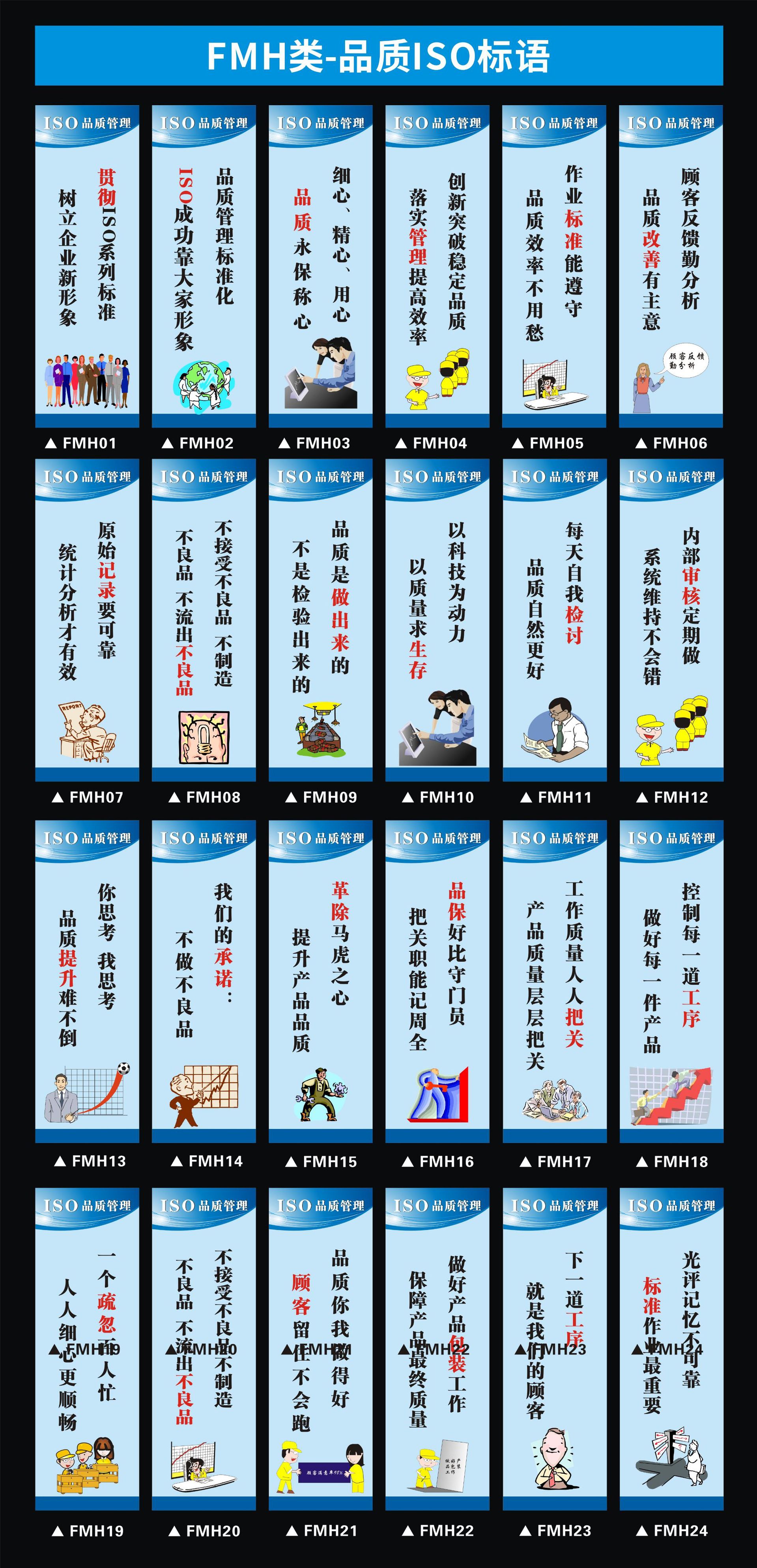 品质标语|iso标语|工厂标语|走廊标语|车间管理标语挂图海报