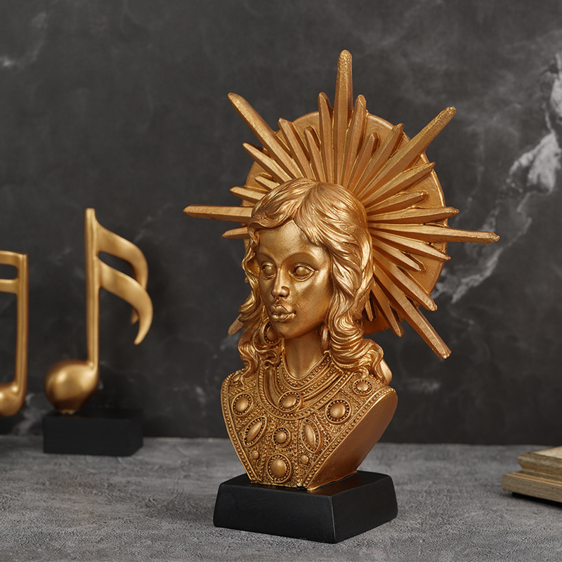 欧洲西方神话太阳女神雕像树脂工艺品桌面家居摆件节日礼物现货