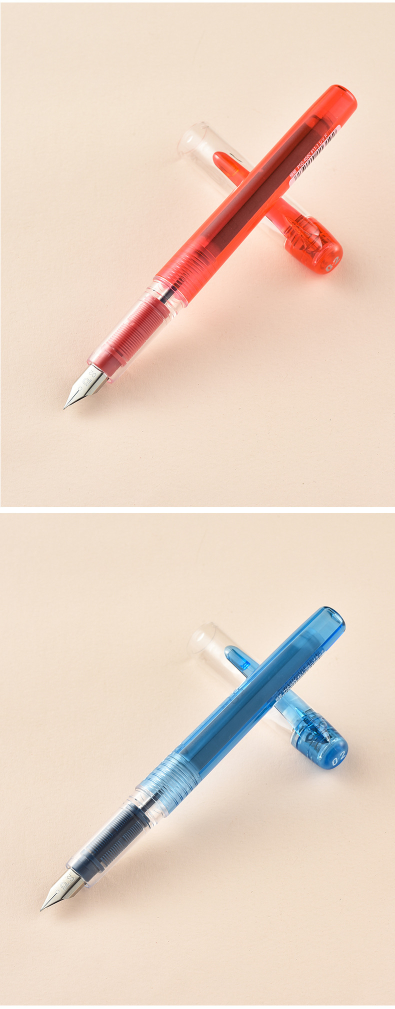 日本白金psq-400钢笔透明杆彩色小学生书法儿童练字钢笔万年笔