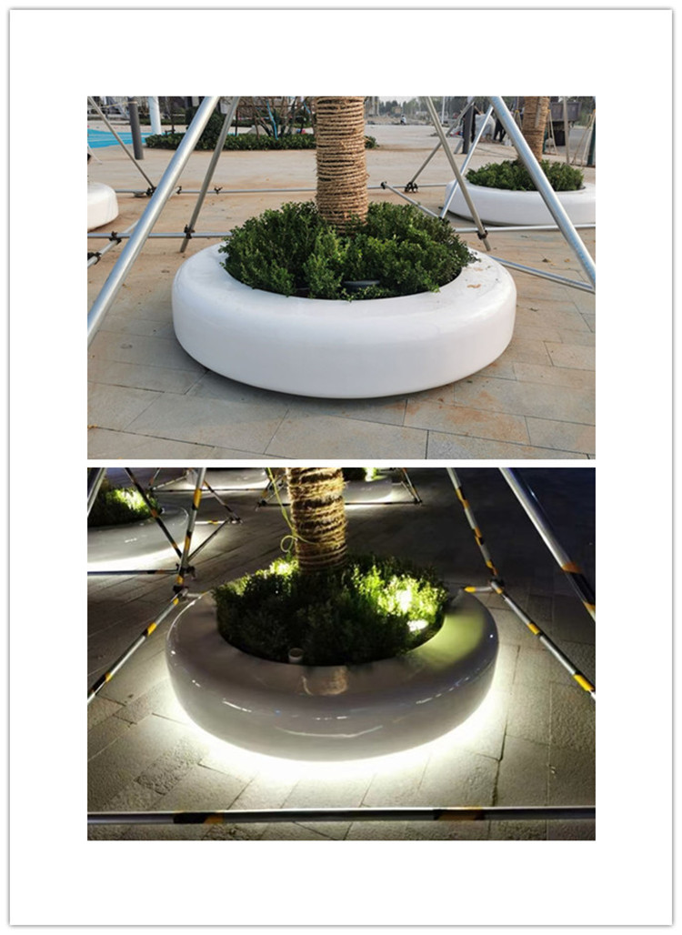 户外围树座椅玻璃钢特色树池公园种植池商场休闲椅子美陈长条凳子