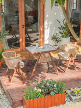 阳台小桌椅庭院花园休闲茶桌椅组合新中式一桌二椅户外藤椅三件套