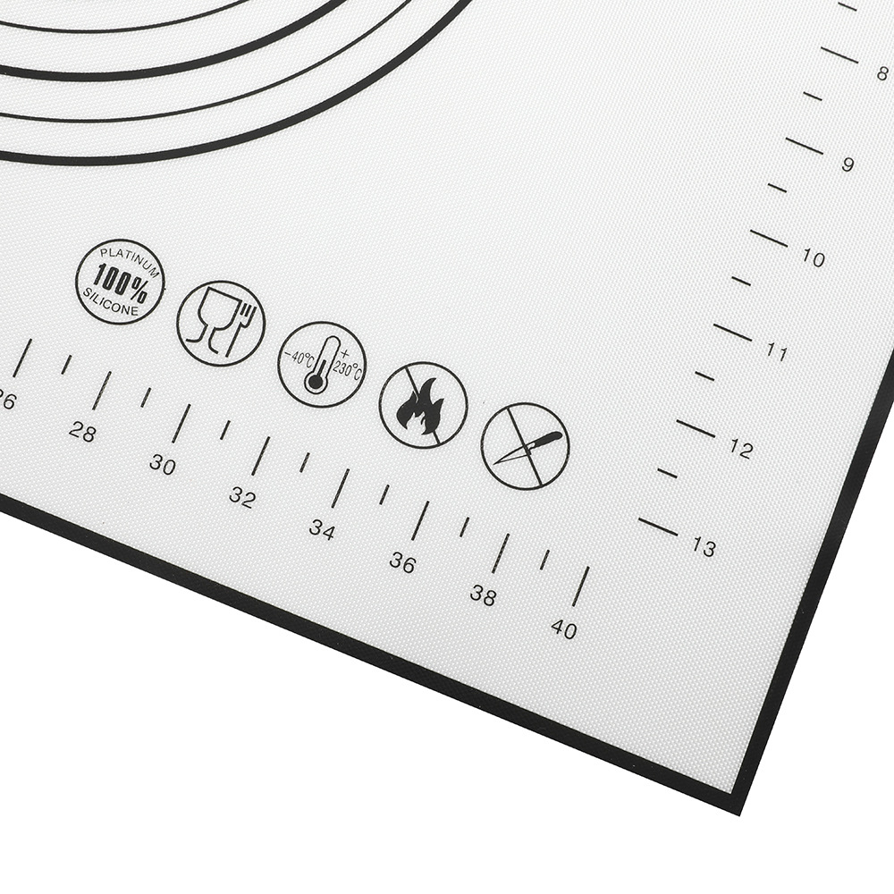 亚马逊硅胶玻璃纤维烤盘垫带刻度揉面垫多尺寸和面烤垫烘焙工具