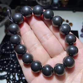 天然次墨石正品佛珠手串圆珠diy男士饰品大颗粒散珠原石直播批发