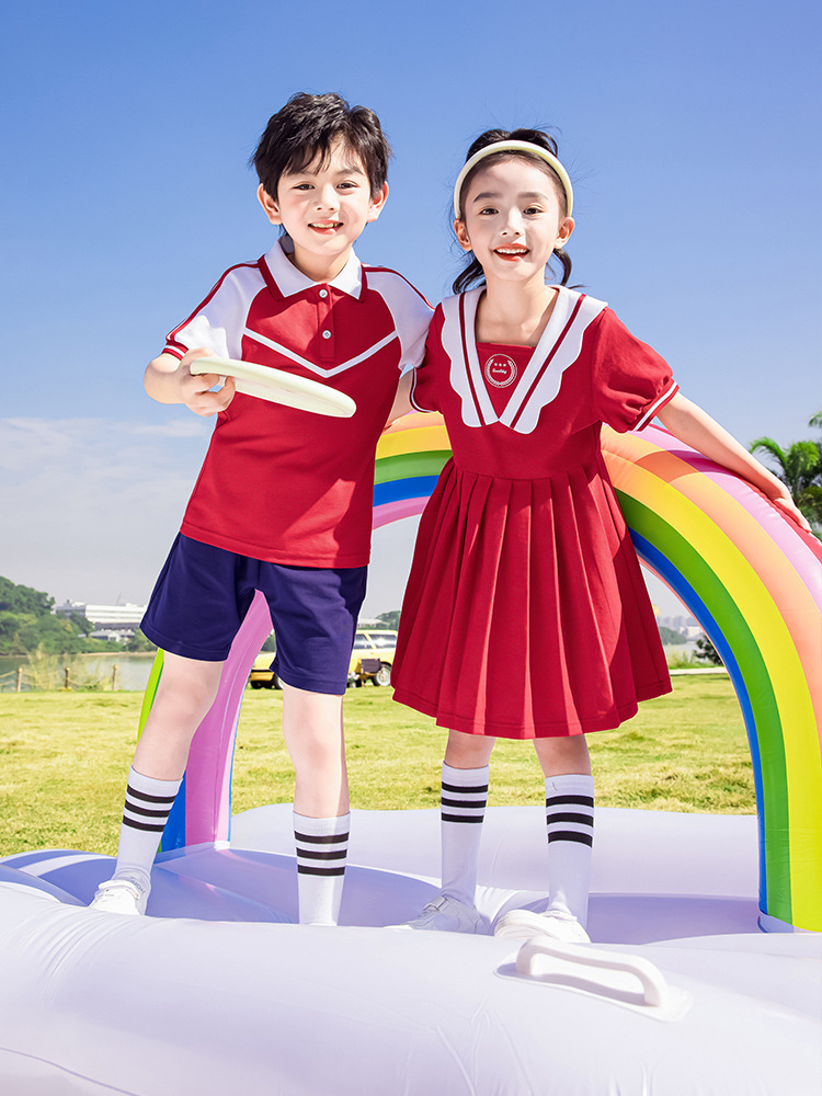 中小学生校服夏季套装幼儿园园服夏装polo衫短袖儿童运动会班服