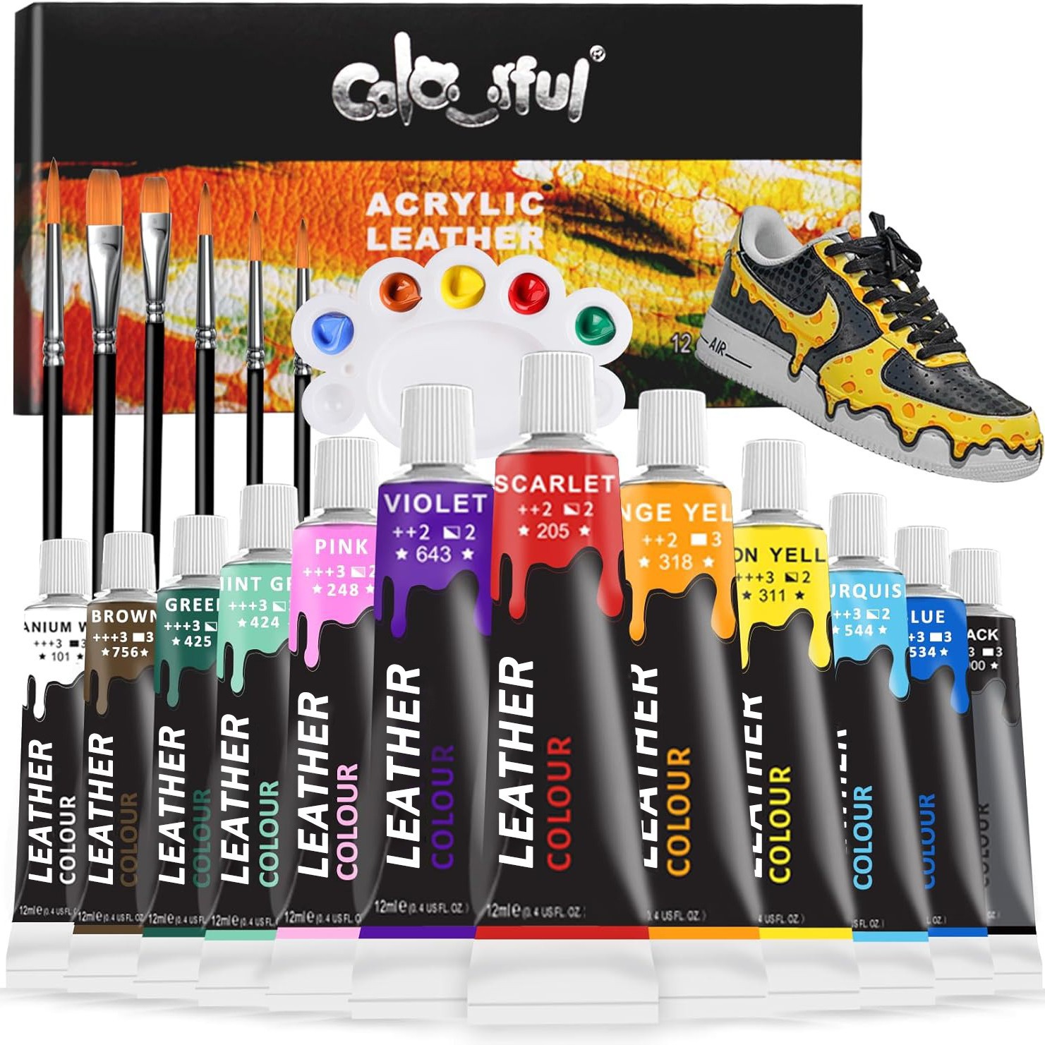 彩乐福皮革丙烯DIY球鞋皮革绘画手绘涂鸦改色颜料防水皮革清洁剂