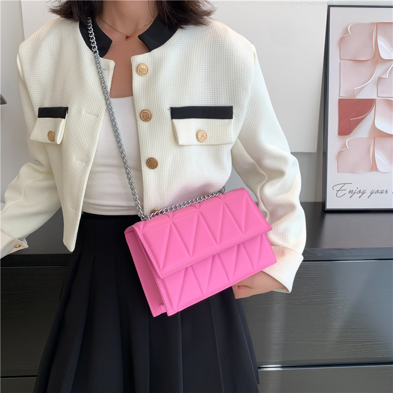 Elegant Bag Women's Bag 2022 Winter New Fashion Simple Western Style Fresh Popular Female Retro Textured Small Square Bag