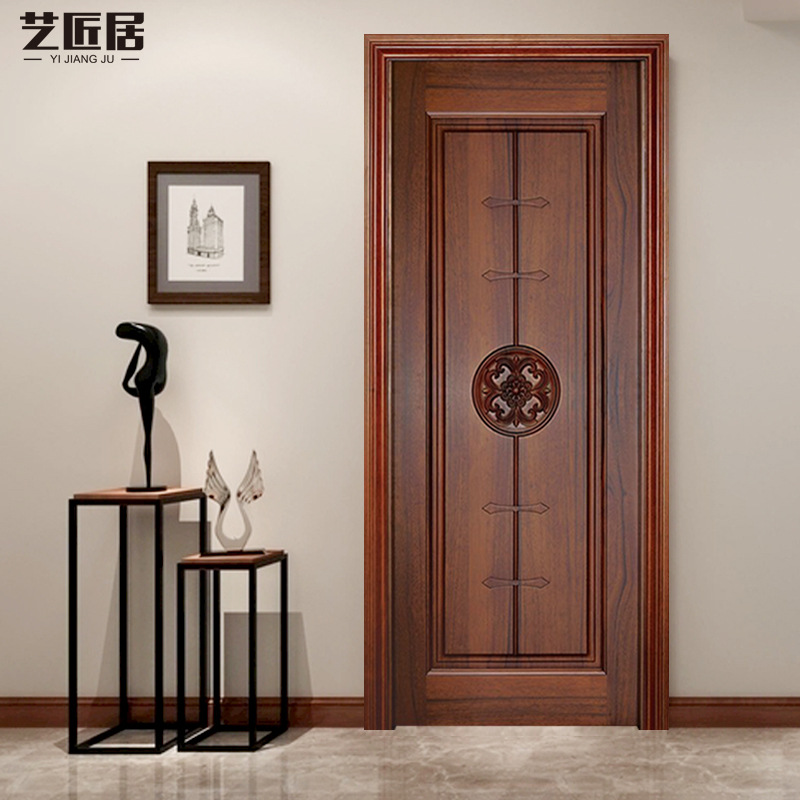 新中式木门房间门室内门卧室门全实木门烤漆门原木门纯原木