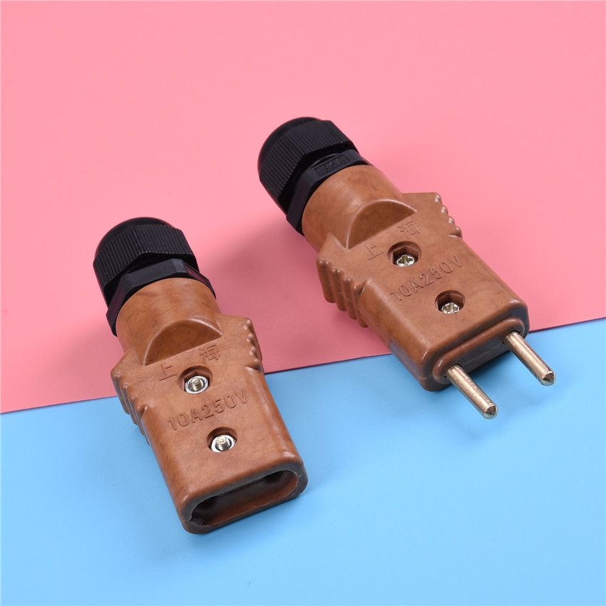 厂家批发舞台灯光音响胶木插头10a公母自锁紧型大孔径对插代发