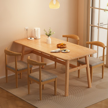 餐桌家用小户型简约出租房用吃饭桌子北欧长方形餐饮商用桌椅组合