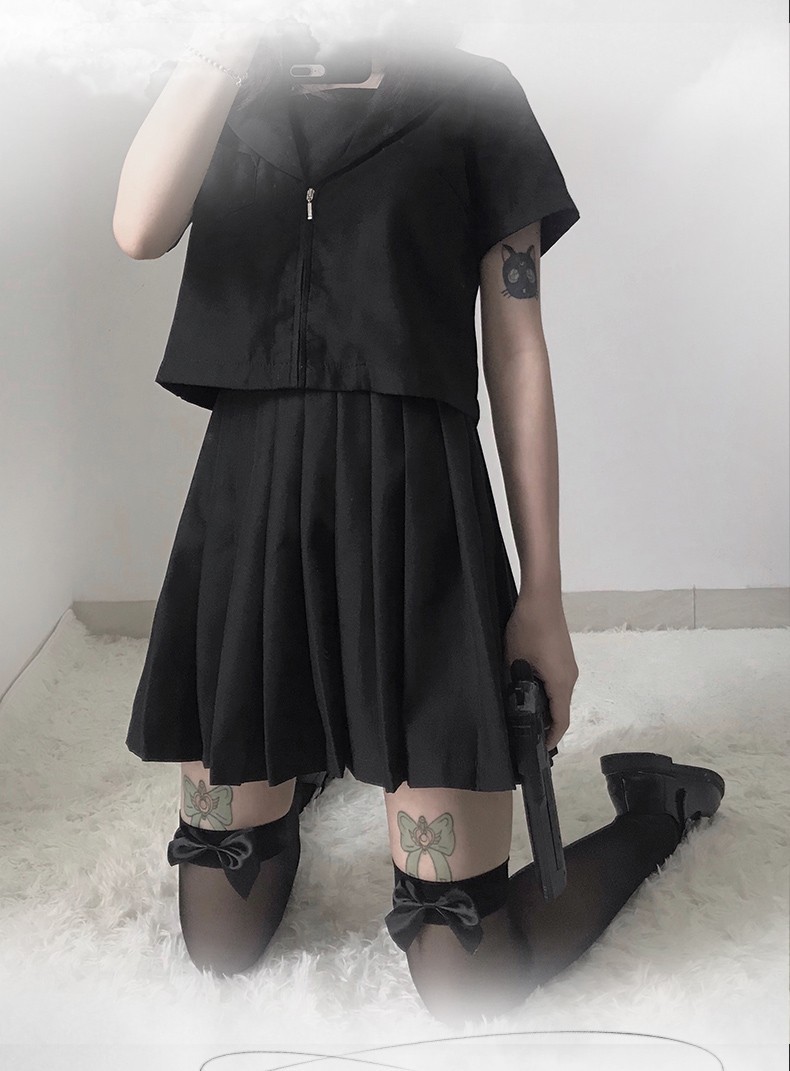 日系甜美lolita美腿白丝学生蝴蝶结过膝长筒袜百褶jk黑丝袜女薄款