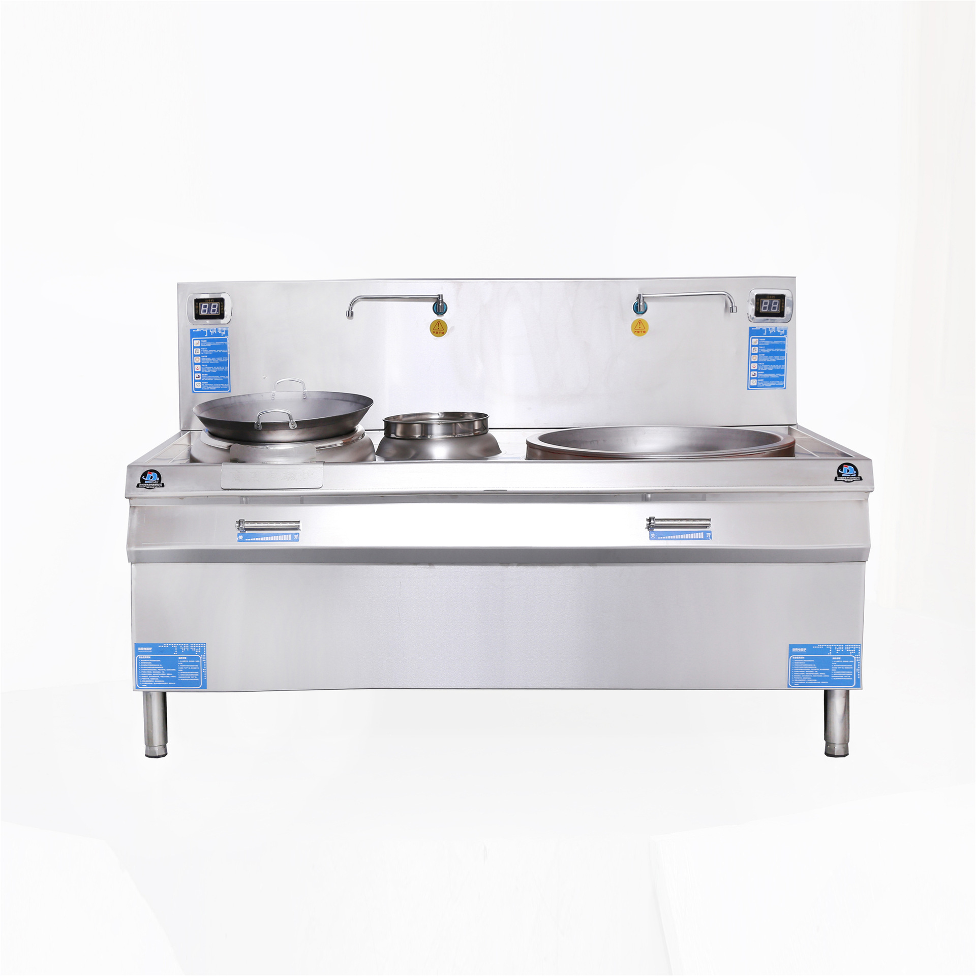 双头炉一大一小组合炉商用厨房酒店炒锅大小灶大炉小炉一体灶炒锅