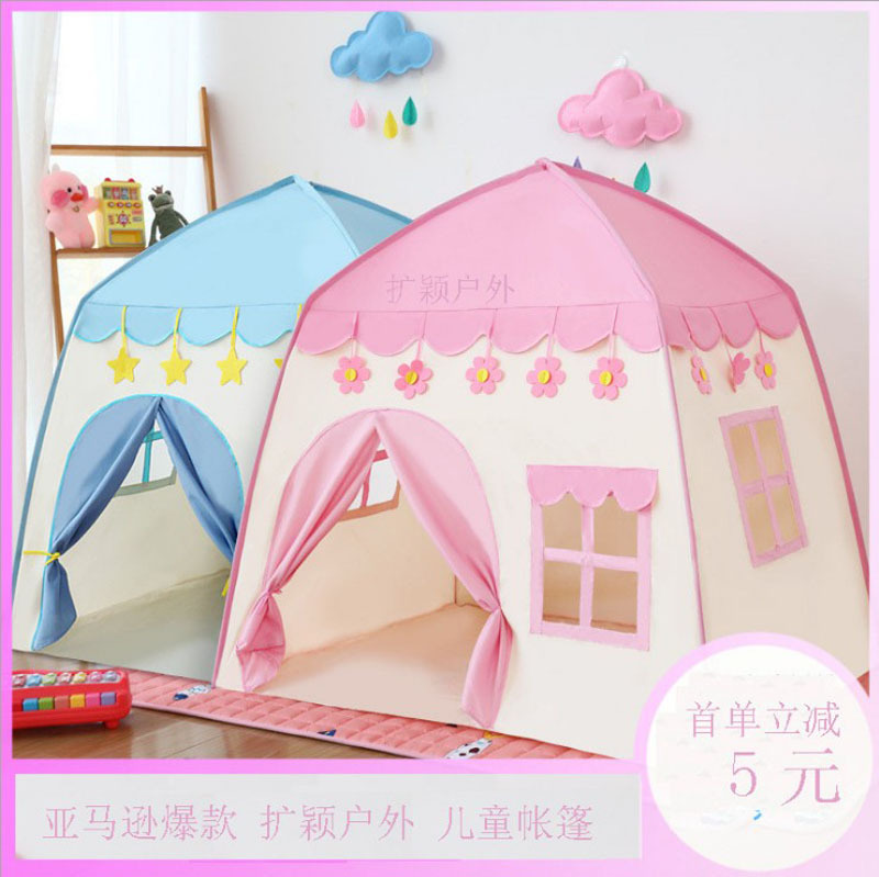 Amazon Tent Children's Tent Baby Oxford Cloth Room Blossoming Flowers House Tent Butterfly Outdoor Tent Expansion