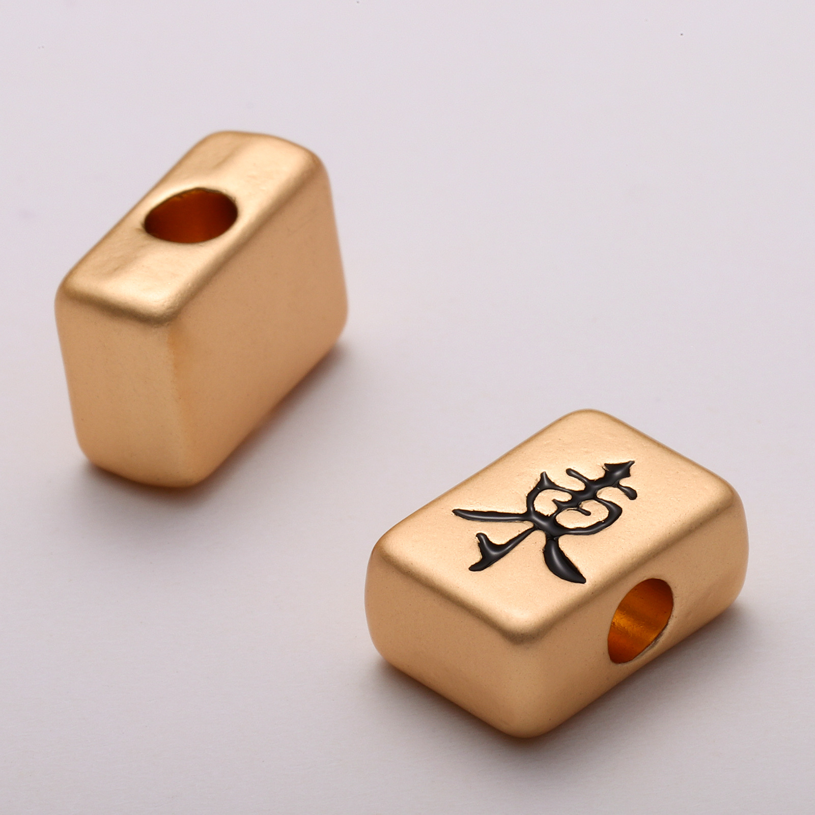 国粹麻将东南西北中发白串珠古老沙金配饰手链项链diy散珠配挂件