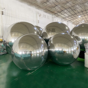 商场装饰美陈道具反光球炫彩银色彩色镭射镜面酒吧舞台充气镜面球