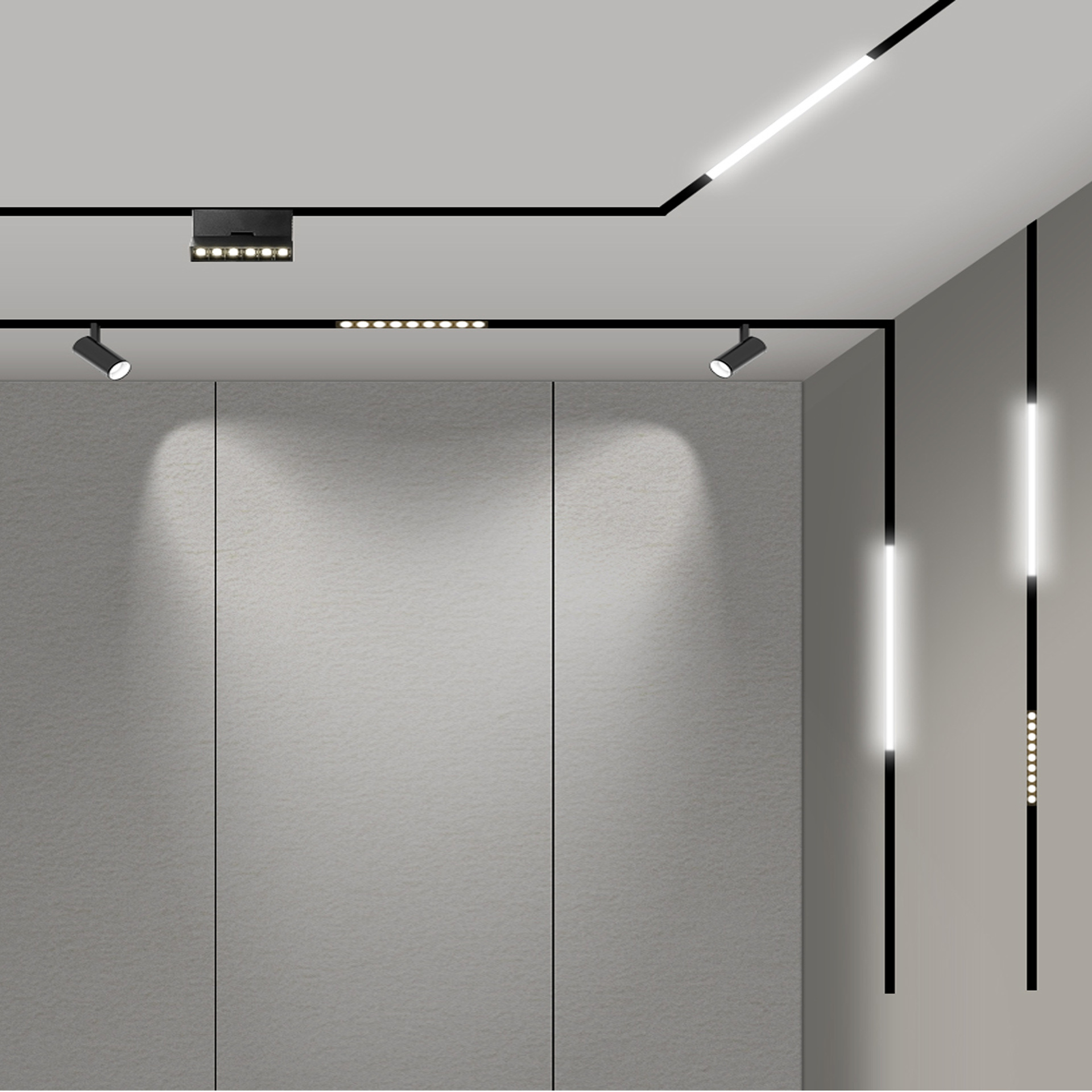 led轨道灯磁吸轨道灯泛光灯明装轨道灯条led道轨灯条智能轨道室内